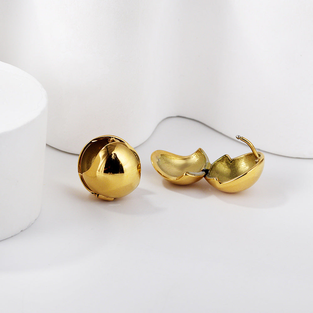 Damen Edelstahl Ohrstecker mit goldplattierter Oberfläche Shop Nory