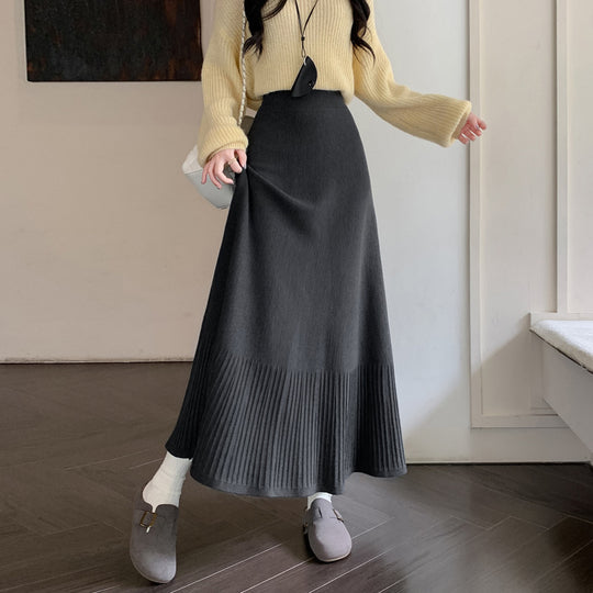 Damen Eleganter plissierter Maxirock Shop Nory