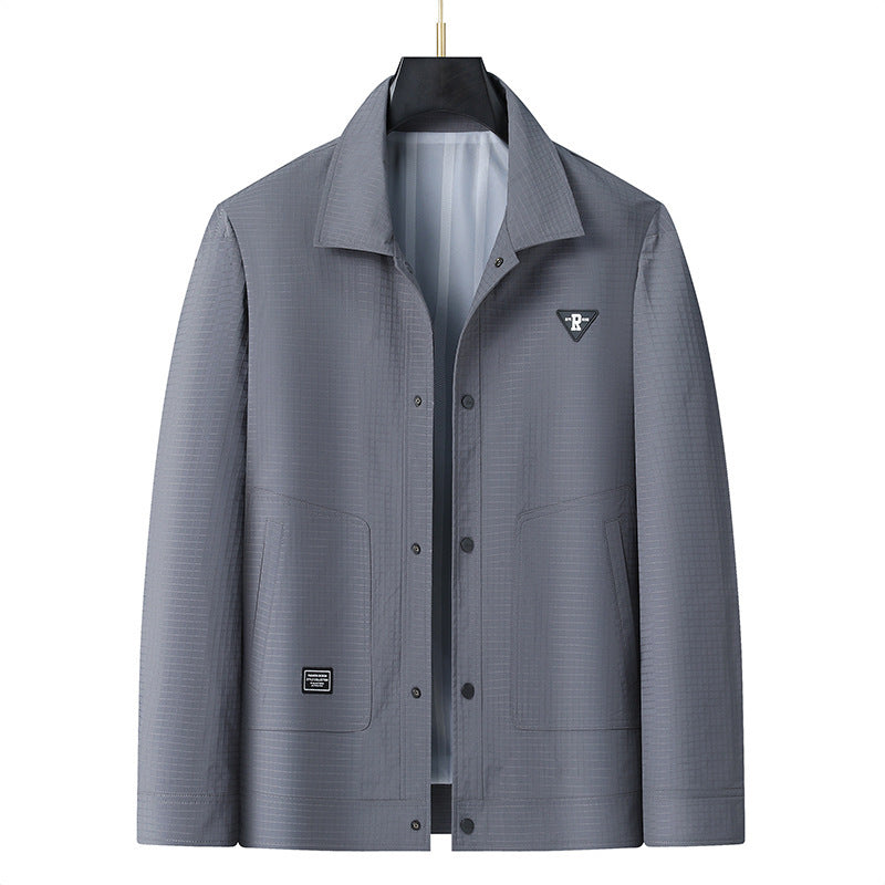 Herren Leichte technische Coachjacke mit Ripstop-Struktur, Druckknöpfen und aufgesetzten Taschen Shop Nory