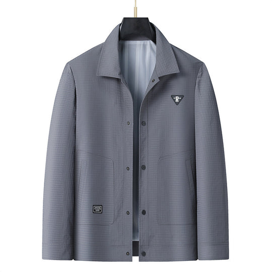 Herren Leichte technische Coachjacke mit Ripstop-Struktur, Druckknöpfen und aufgesetzten Taschen Shop Nory