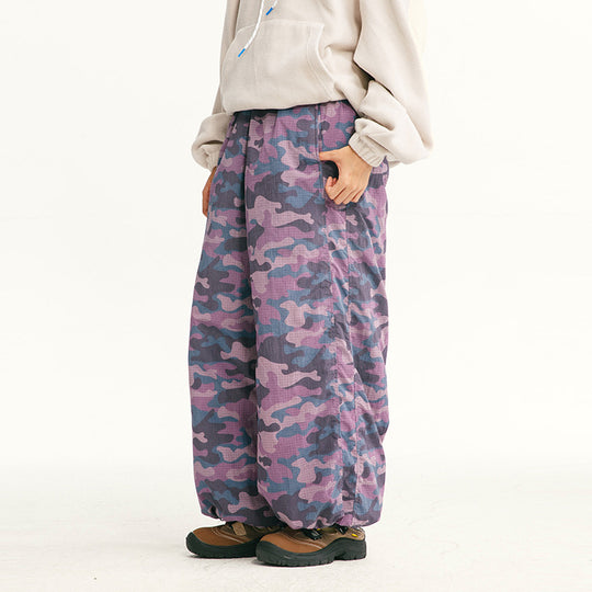 Herren Locker geschnittene Ripstop-Freizeithose mit Camouflage-Muster und elastischem Kordelbund Shop Nory