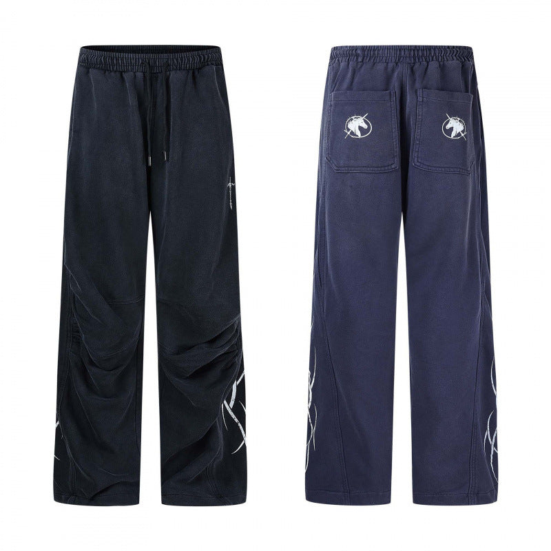 Herren weite Sweatpants im Baggy‑Cut mit Elastikbund, Kordelzug und geraffter Kniepartie Shop Nory