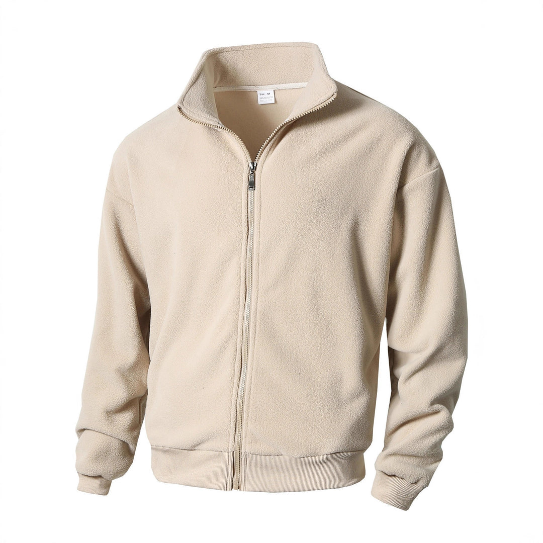 Herren Zip-Fleecejacke mit Stehkragen, durchgehendem Reißverschluss und gerippten Bündchen Shop Nory