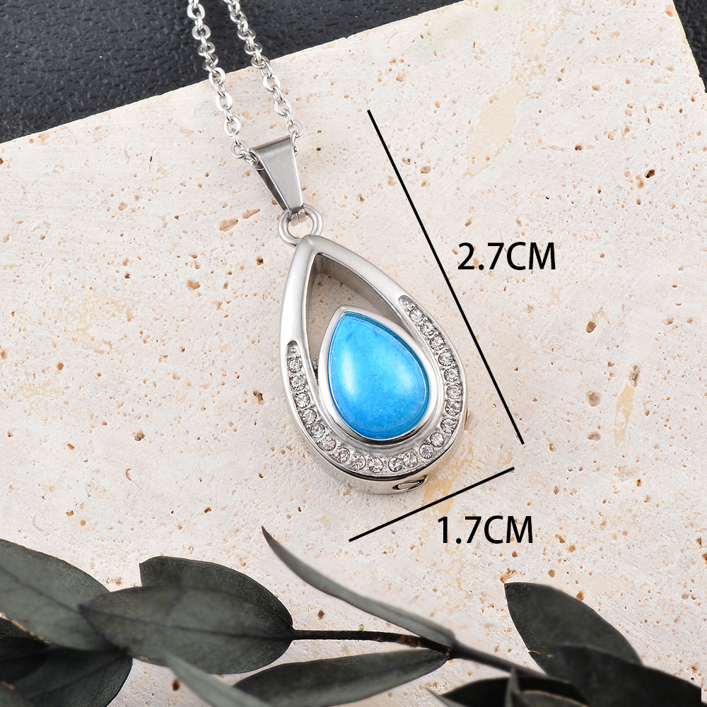 Damen eleganter Tropfen-Anhänger mit funkelnden Kristallen Shop Nory