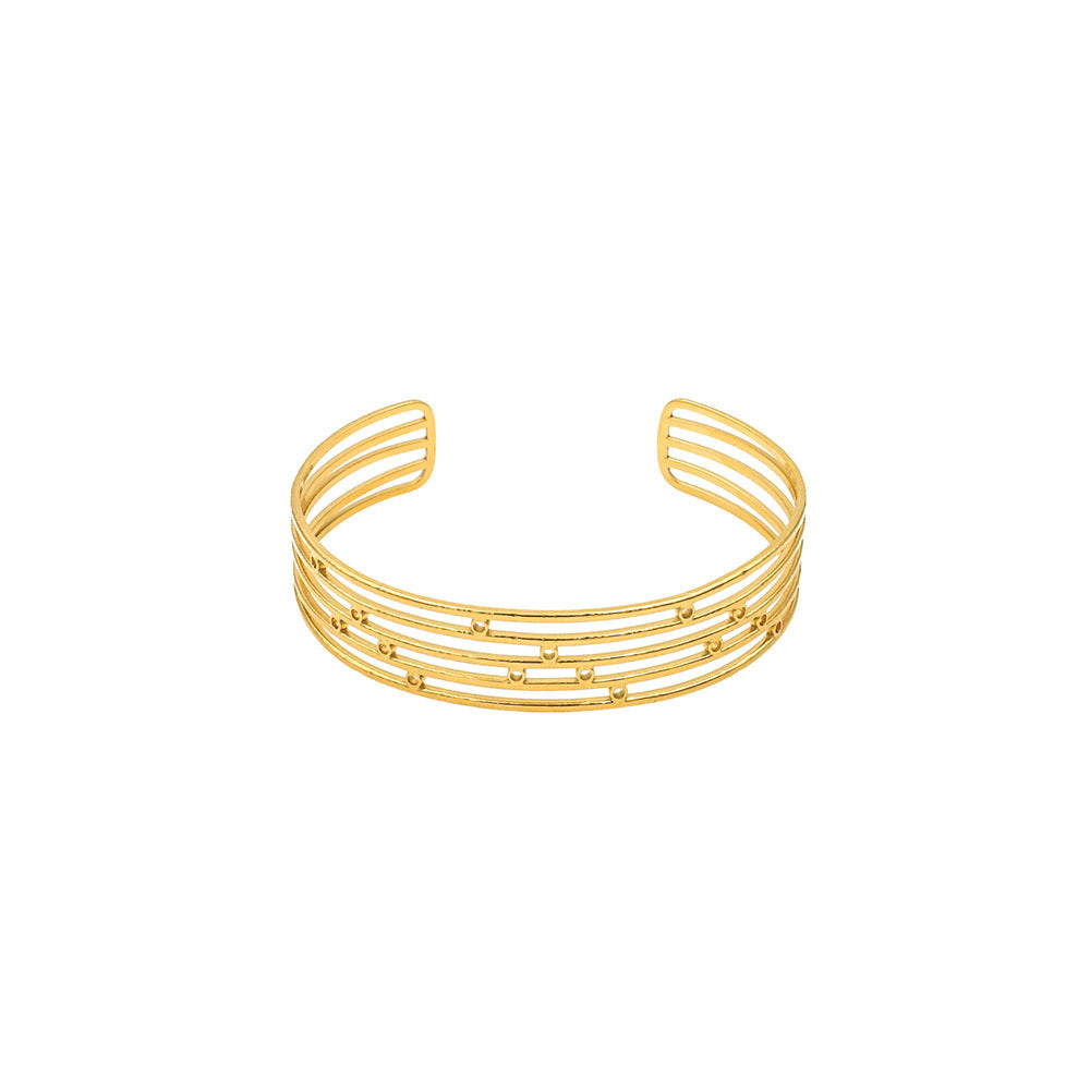 Damen Offener Armreif mit stilvollem Lamellen-Design Shop Nory