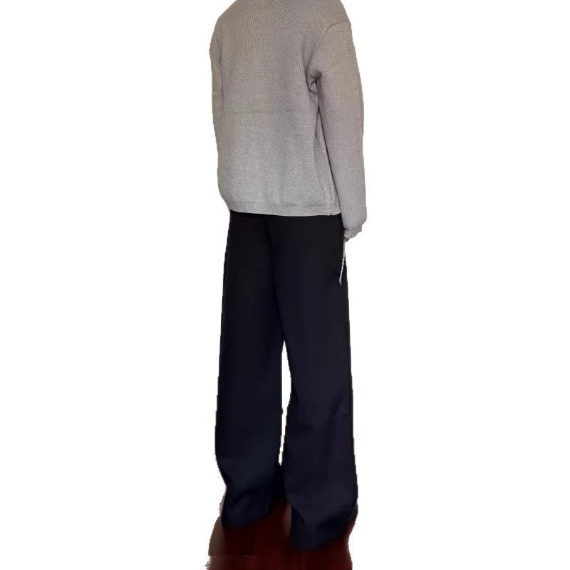 Herren Weite Anzughose mit hohem Bund und Karomuster-Einsätzen Shop Nory