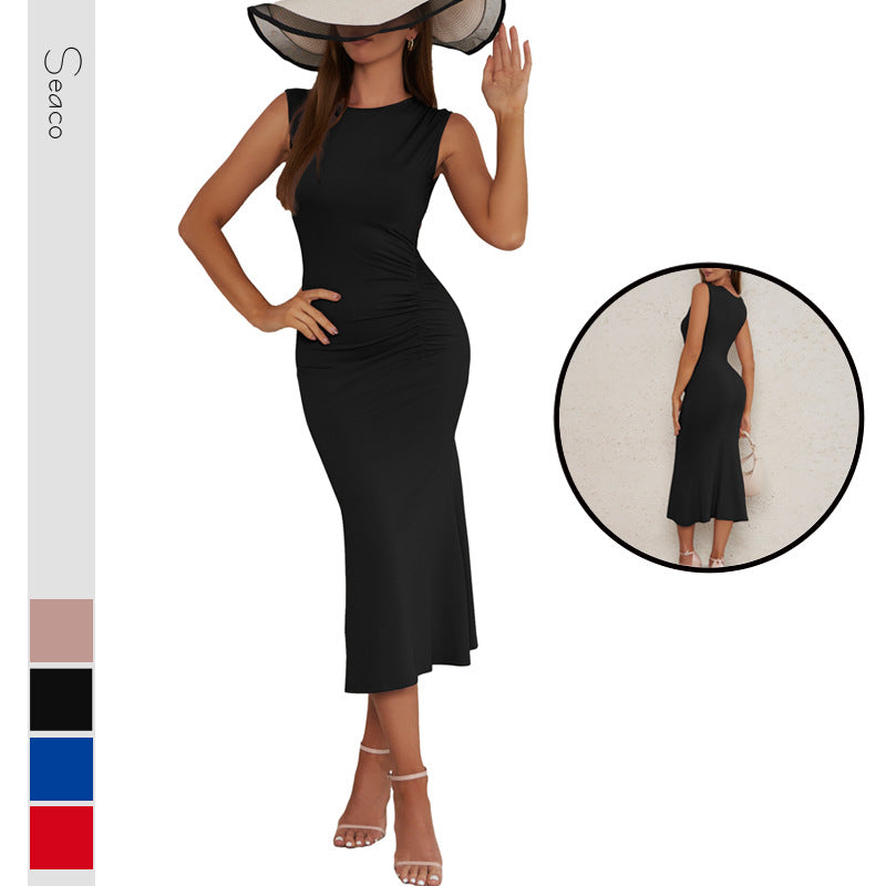 Damen Elegantes Midikleid mit Raffungsdetails Shopnory