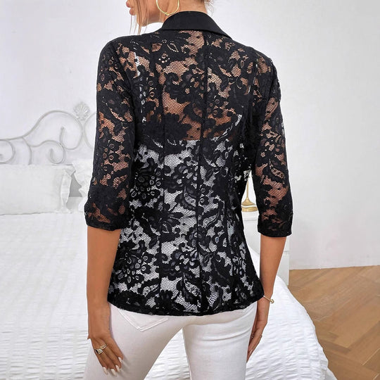 Damen Blazer mit Spitzenärmel und eleganter Passform