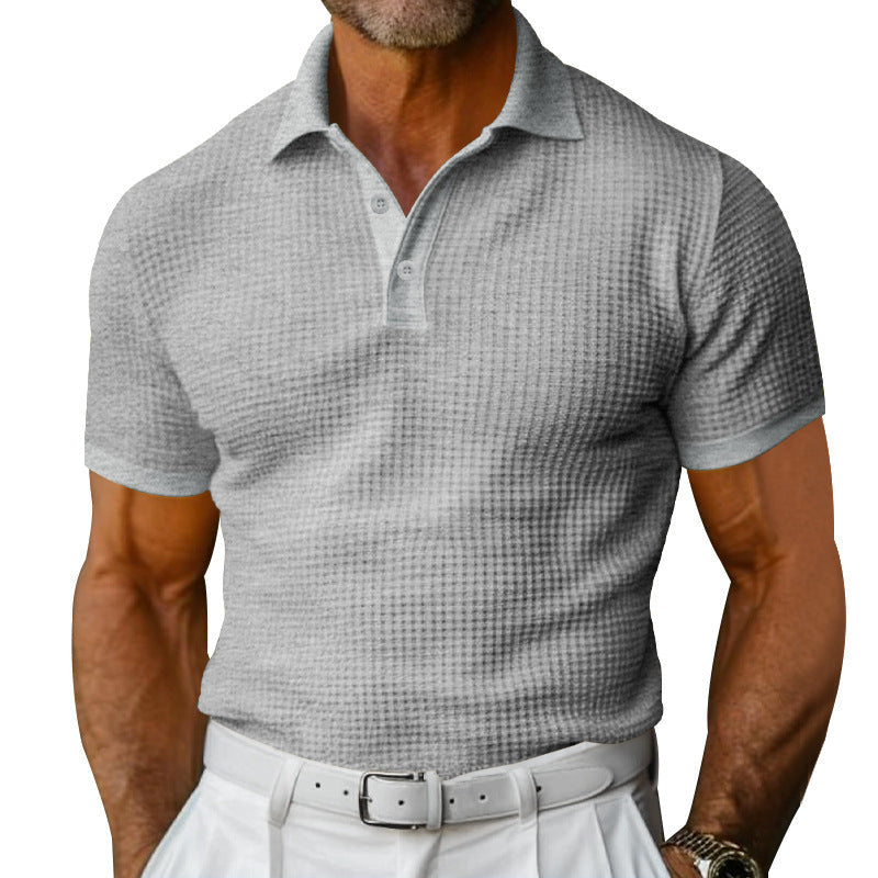 Herren nan strukturiertes Poloshirt mit Waffelpiqué und tailliertem Schnitt