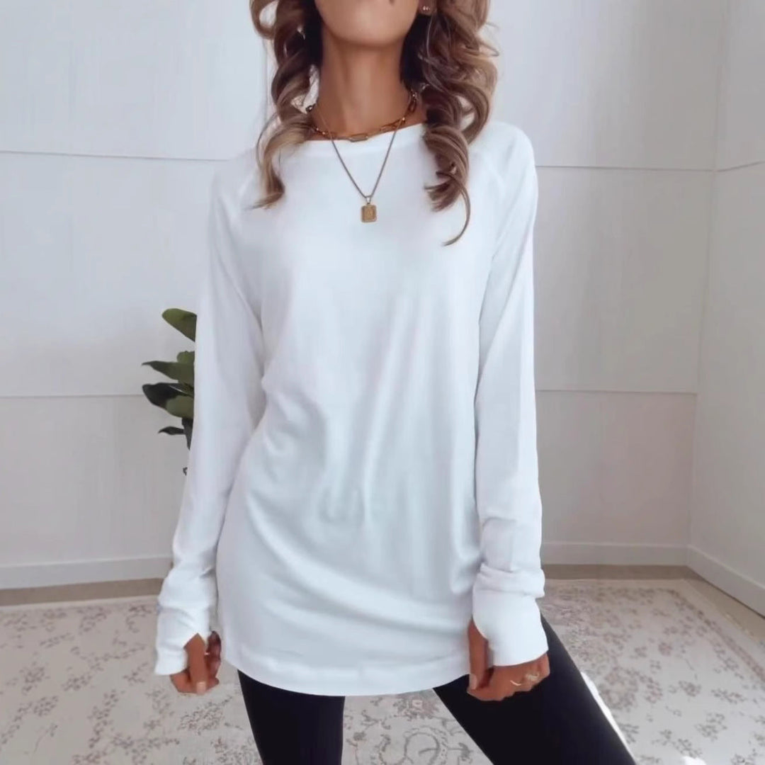 Damen Langarmshirt aus atmungsaktiver Baumwolle