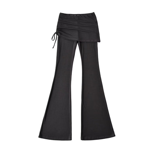 Damen Schlaghose mit integrierter Mini‑Rock‑Überlage und Kordelzug Shop Nory