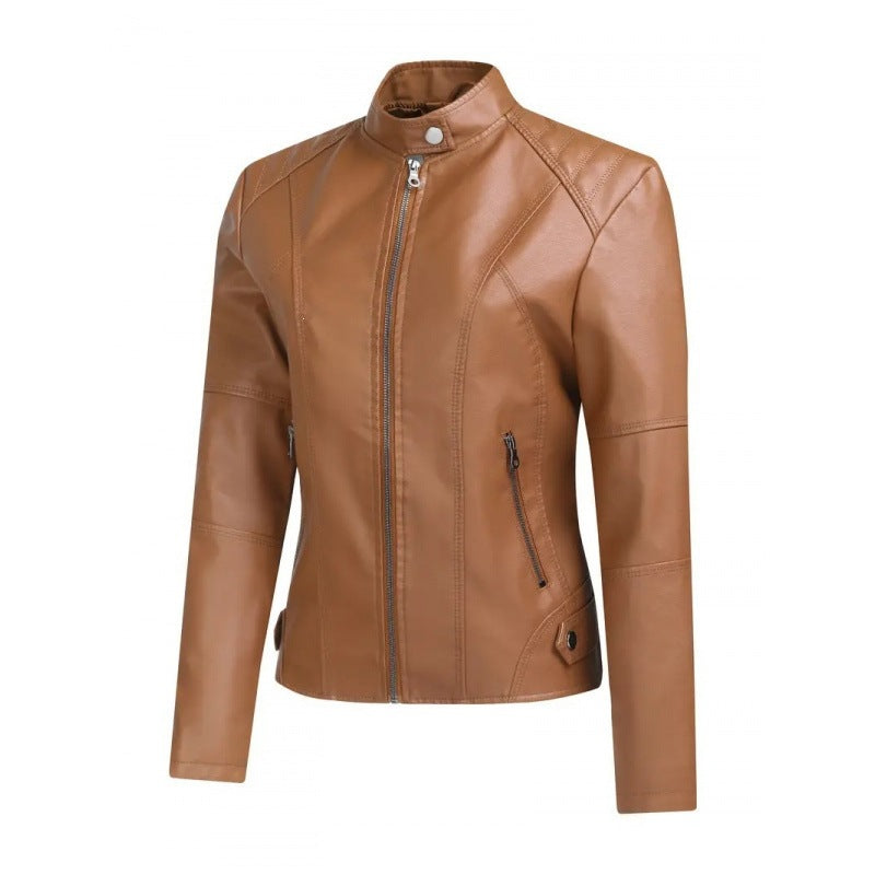 Damen Elegante und moderne Kunstlederjacke