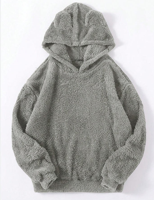 Damen nan kuscheliger Teddy-Hoodie mit Ohren, elastischem Bund und extra weichem Plüsch Shop Nory