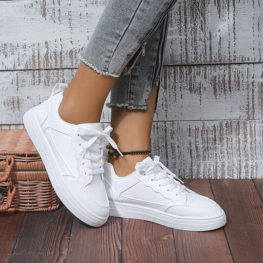 Damen Plateau‑Sneaker mit minimalistischer Lederoptik und gepolstertem Komfortfußbett Shop Nory