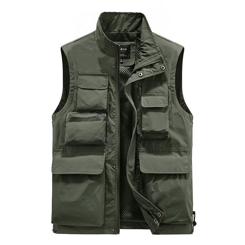 Herren Multifunktionale Utility‑Weste mit Mesh‑Futter und Mehrfach‑Taschen Shop Nory
