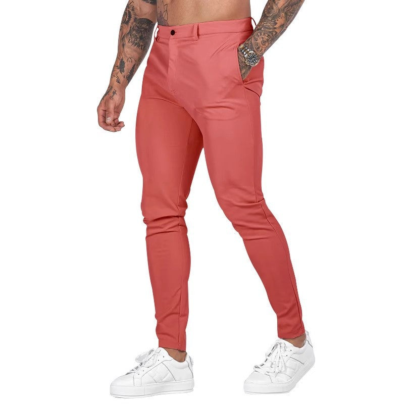 Herren elegante Slim-Fit Chinohose mit elastischem Bund und praktischen Taschen ShopNory