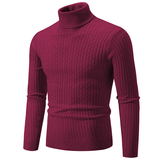 Herren Rollkragenpullover mit Zopfstrick und schlanker Passform Shop Nory