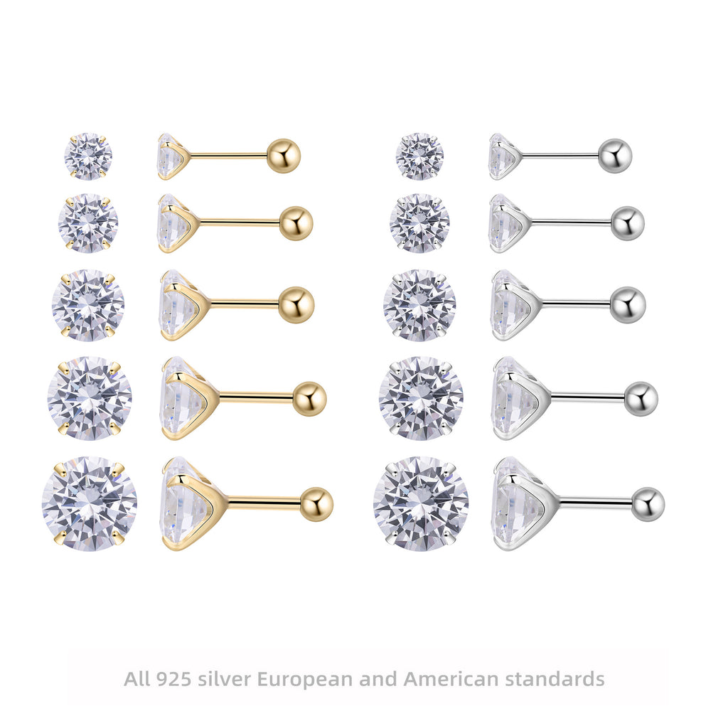 Damen Ohrstecker mit funkelndem Zirkon und hochwertigem 925 Sterling Silber Shop Nory