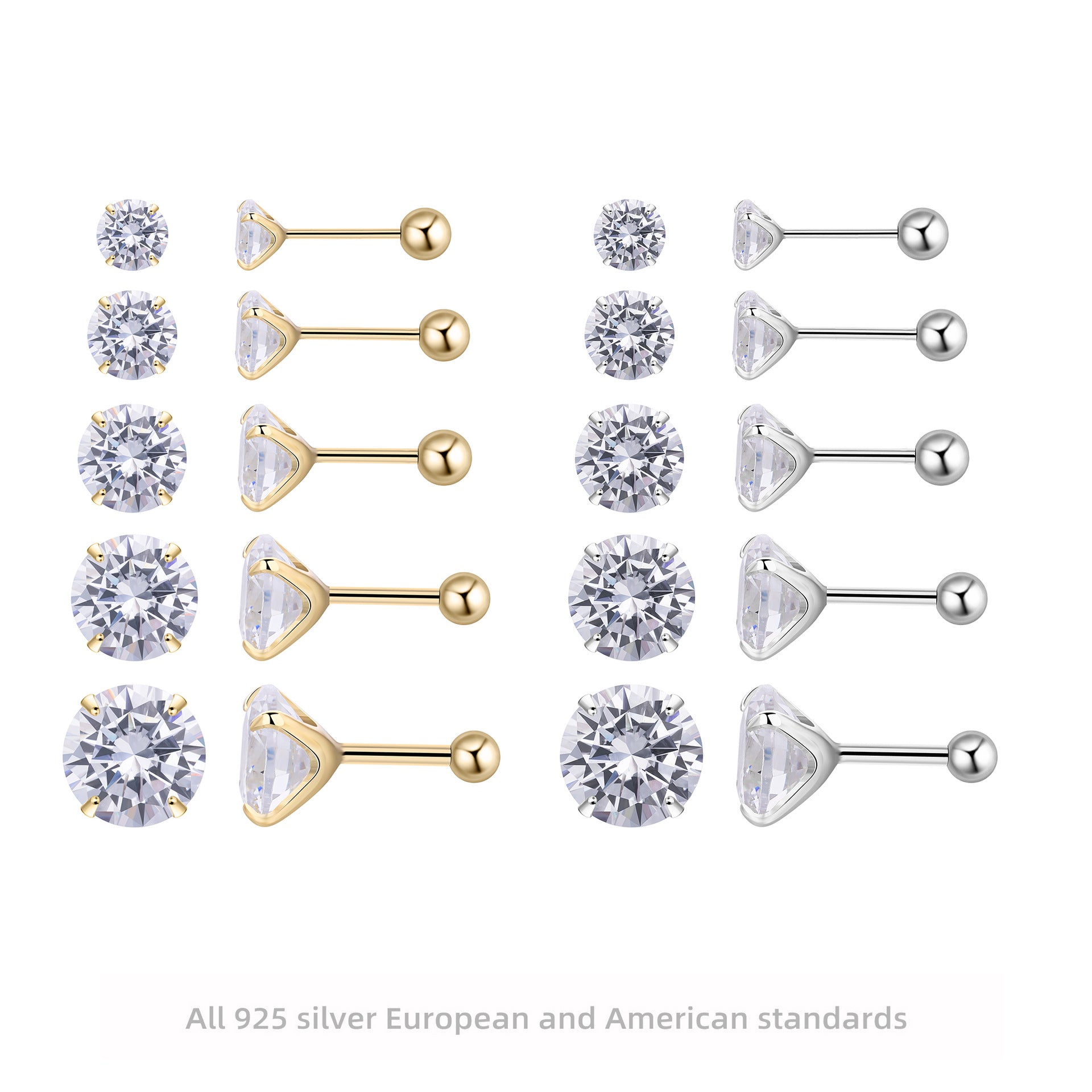 Damen Ohrstecker mit funkelndem Zirkon und hochwertigem 925 Sterling Silber Shop Nory