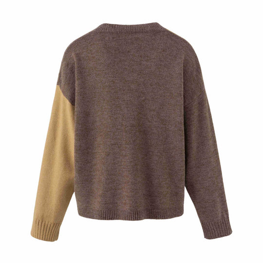 Damen Strickcardigan im Patchwork‑Look mit Zopfmuster und Rundhalsausschnitt Shop Nory