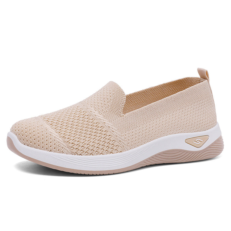 Damen Leichte Slip-On Freizeitschuhe mit atmungsaktiver Strickoberfläche
