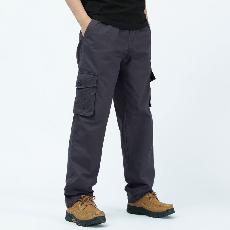 Herren Baumwoll-Twill Cargohose im Relaxed-Fit mit geradem Bein und großem Klappfach Shop Nory