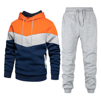 Orange Dreifarbig mit grauer Hose