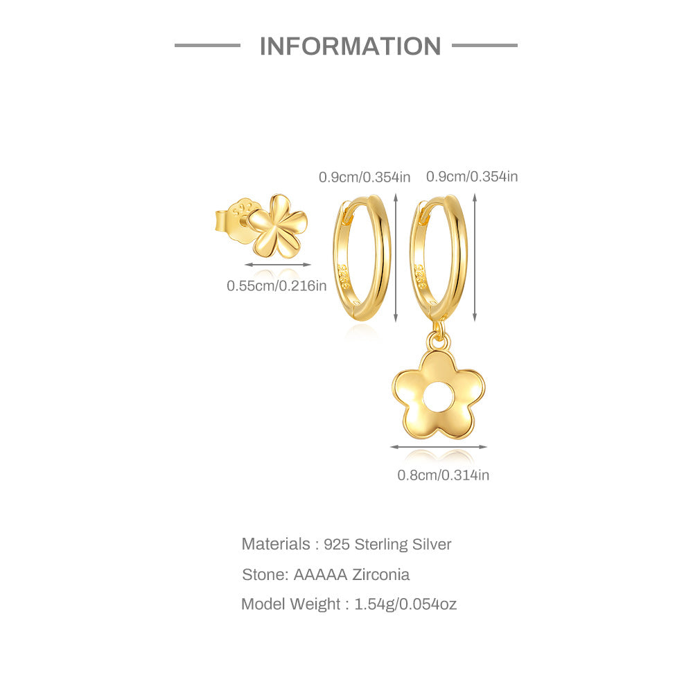 1 Set 925 Sterling Silber Zirkon 925 Sterling Silber Ohrringe Geometrische Blume Tropf Ohrringe Ohrringe Ohrstecker | Shop Nory