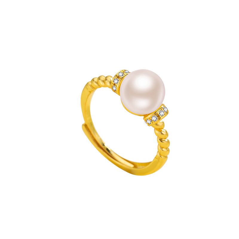 Damen eleganter Ring mit kunstvoll geflochtenem Design und edler Perle Shop Nory