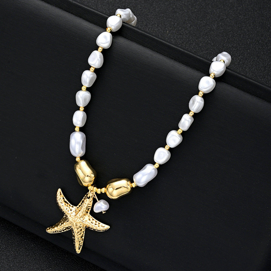 Damen Halskette mit eleganten Perlen und maritimen Anhängern Shop Nory