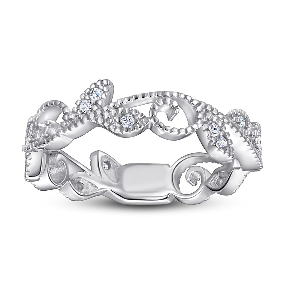 Damen Verlobungsring Set mit elegantem Wellen-Design und funkelnden Zirkonia Shop Nory