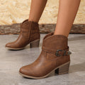 Damen Freizeit-Stiefeletten mit dekorativem Schnallen-Detail