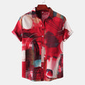 Herren Kurzarmhemd mit kreativem Abstract-Design Shopnory