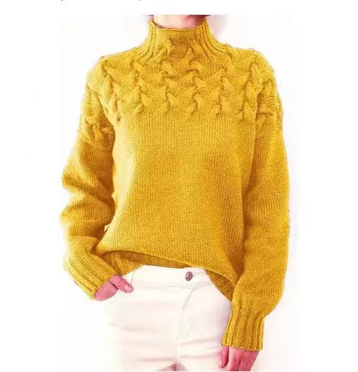 Damen nan Strickpullover mit Zopfstruktur und hohem Rollkragen Shop Nory