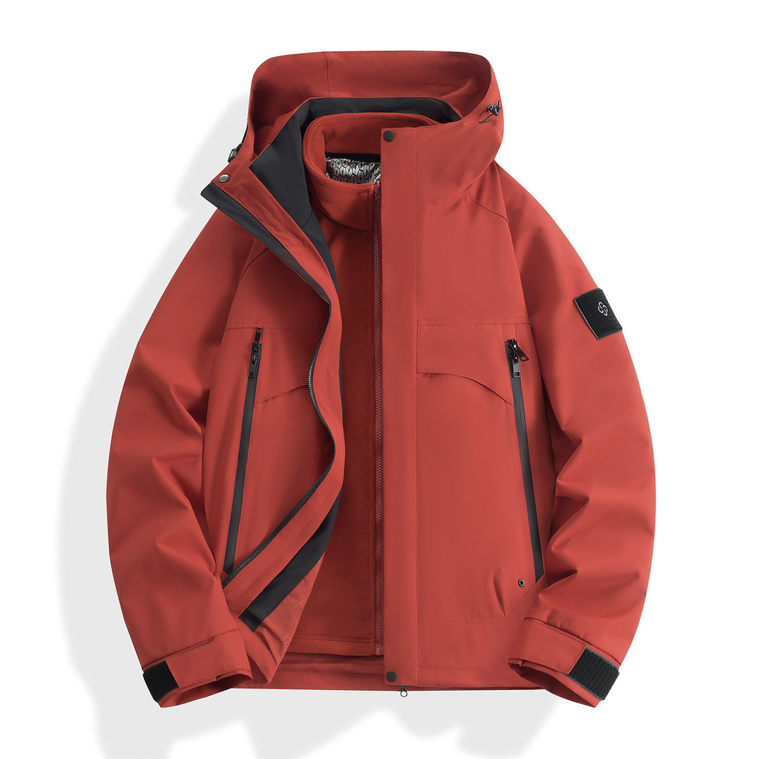 Damen wasserdichter modularer Parka mit abnehmbarer Fleece-Innenjacke und technischer Kapuze Shop Nory