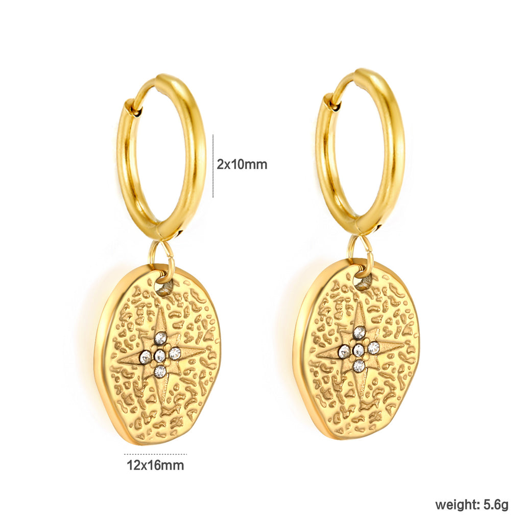 Damen Hängende Ohrringe mit kunstvollem Sternenmuster und goldplattierter Oberfläche Shop Nory