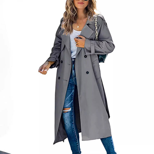 Damen legerer Trenchcoat mit Gürteldesign und stylischen Knöpfen