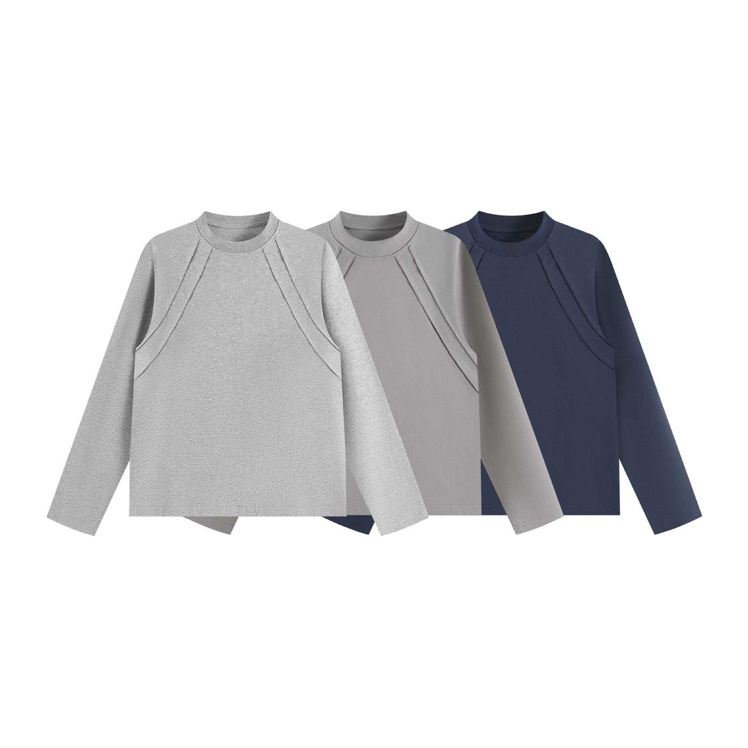 Unisex Oversize‑Sweatshirt mit dekorativer Lagenpasse und Rundhalsausschnitt Shop Nory