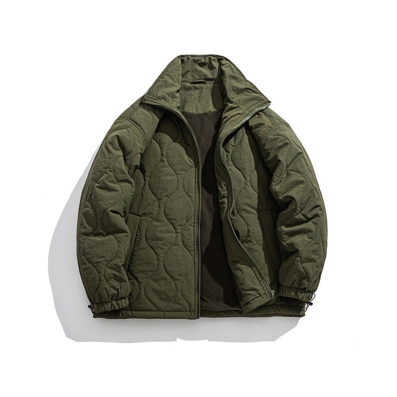 Unisex Boxy-Steppjacke im Military-Liner-Stil mit hohem Stehkragen und verstellbarem Saum Shop Nory