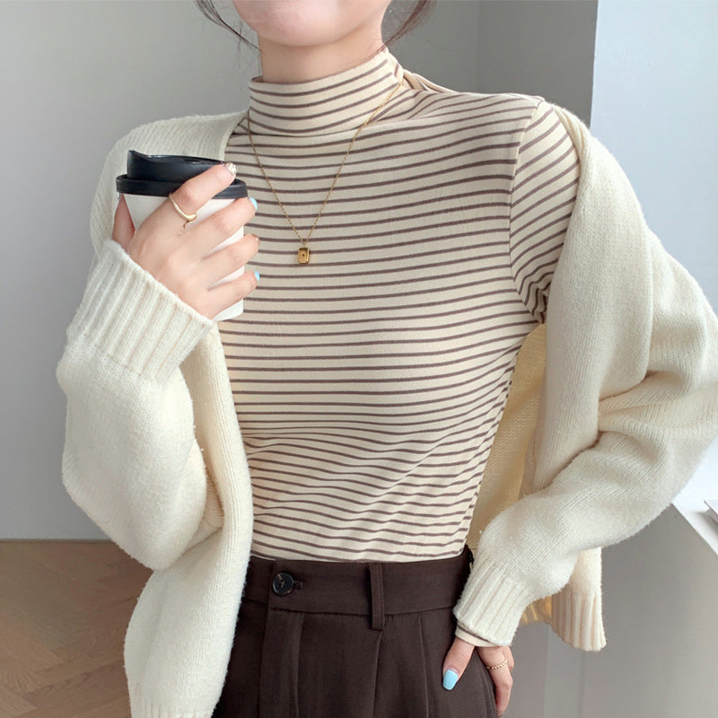 Damen Figurbetontes Langarmshirt mit Rollkragen Shop Nory