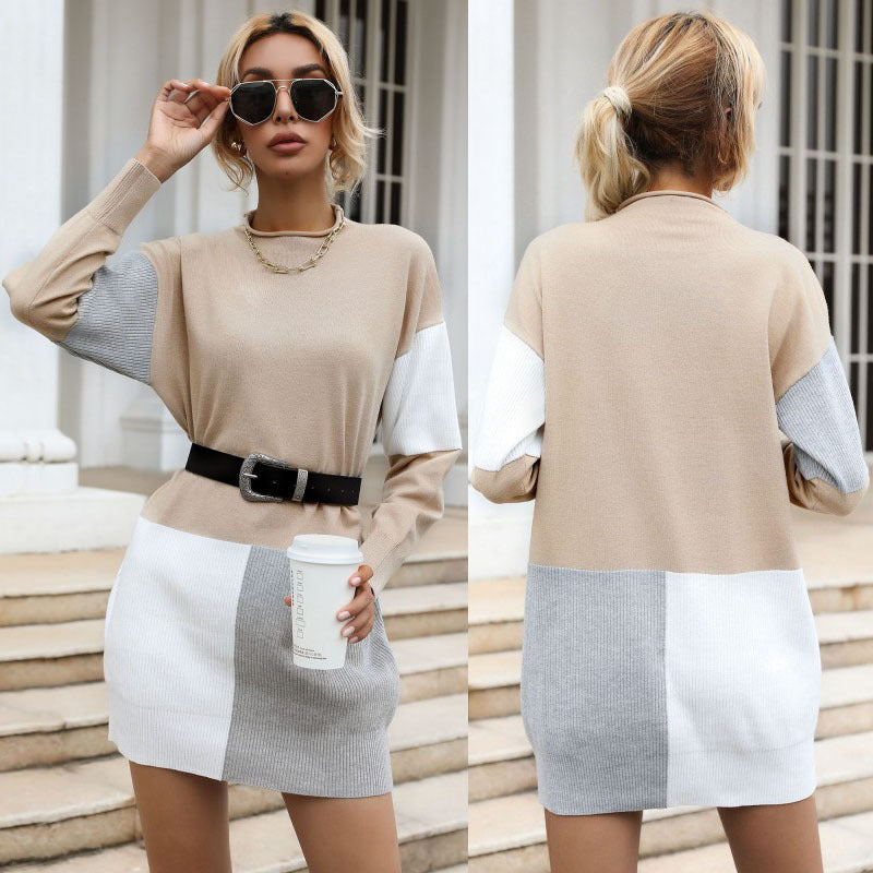Damen Stilvolles Strickkleid mit Gürtel Shop Nory