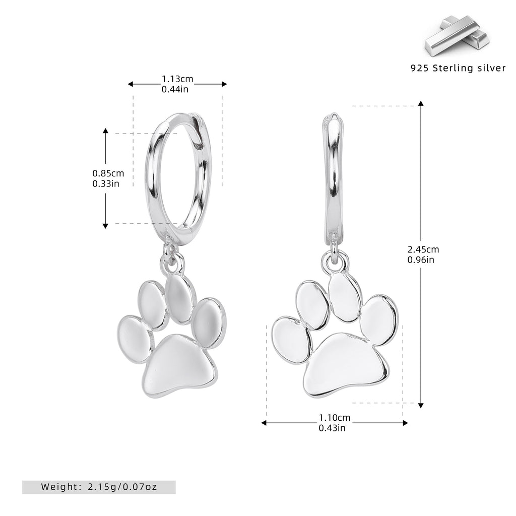 Damen Ohrhänger im stilvollen Pfoten-Design aus hochwertigem 925 Sterling Silber Shop Nory