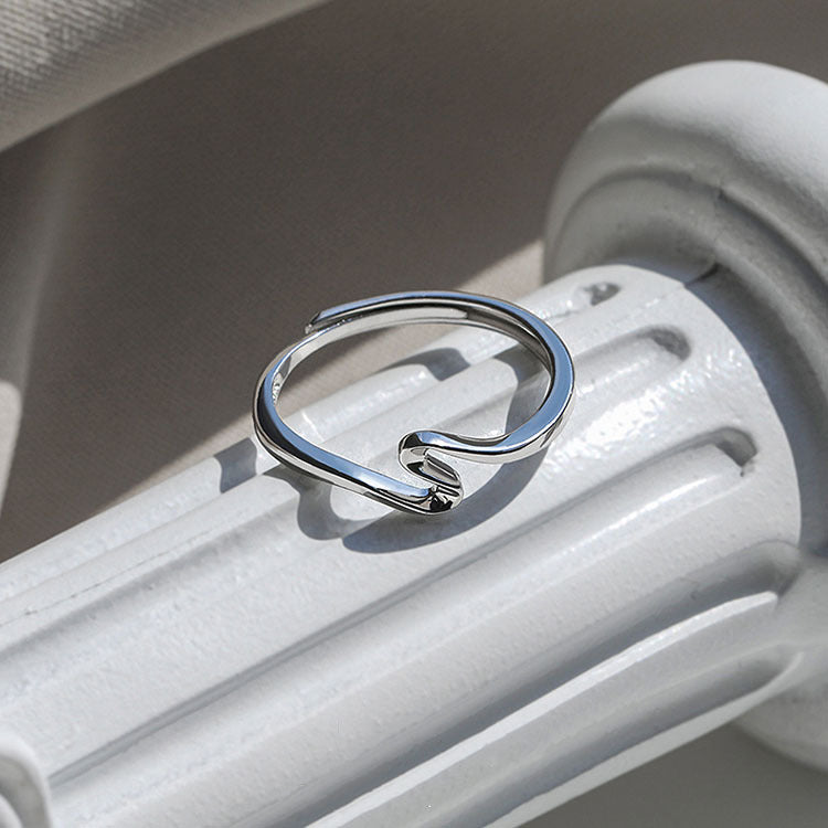 Damen modischer geschwungener Silberring Shop Nory