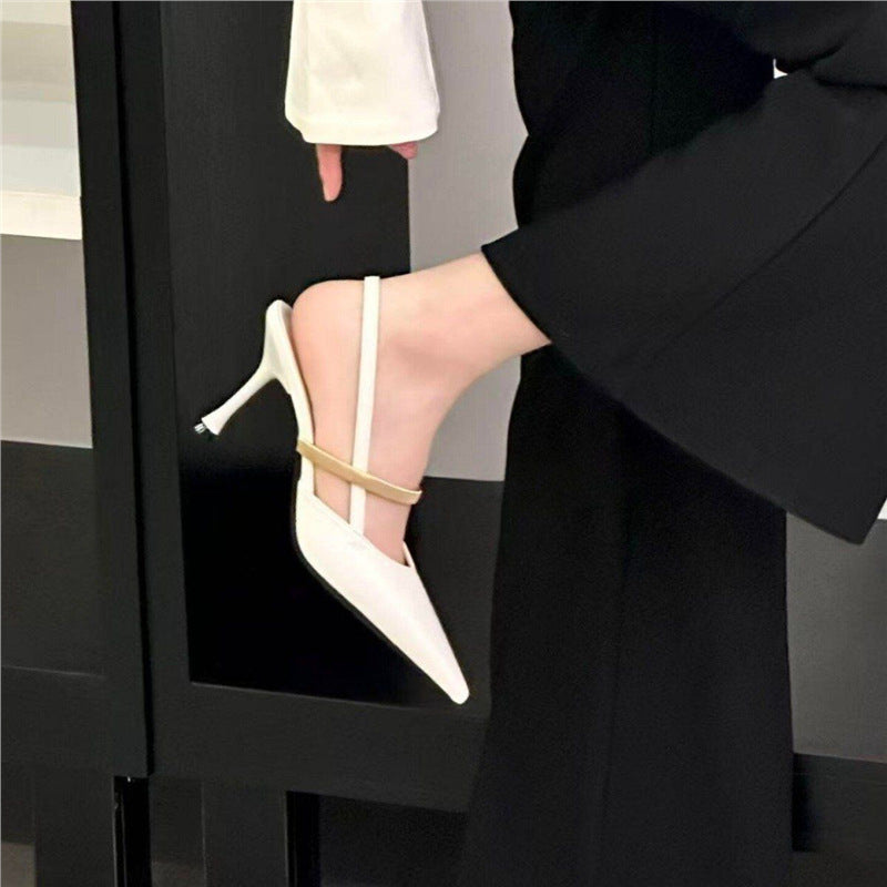 Damen Spitz zulaufende Lackpumps als Slingback mit feinem Riemchen und sculpted Stiletto Shop Nory