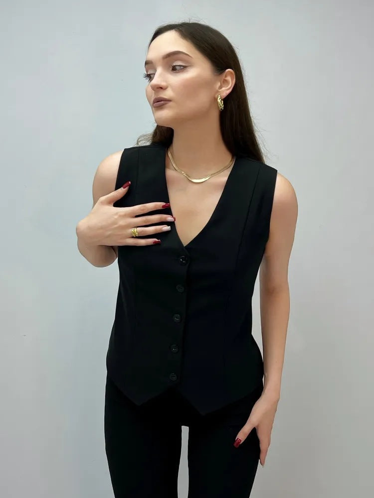 Damen Maßgeschneiderte Elegante Weste Shopnory