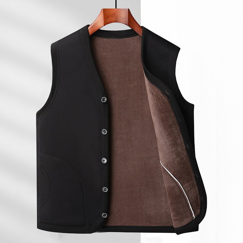 Herren Wattierte Thermo-Weste mit kuscheligem Fleece-Innenfutter und Knopfleiste Shop Nory