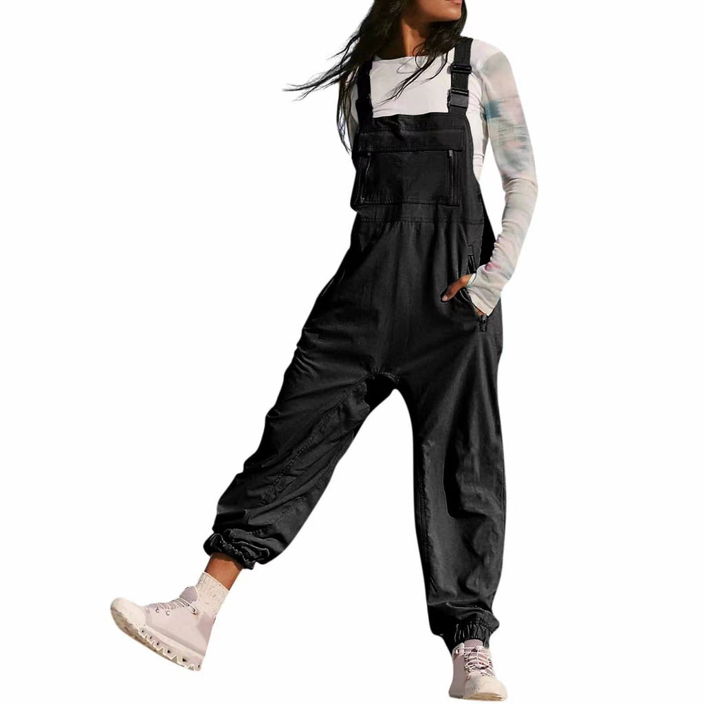 Damen Lässiger Jumpsuit mit praktischen Taschen und elastischem Saum Shopnory
