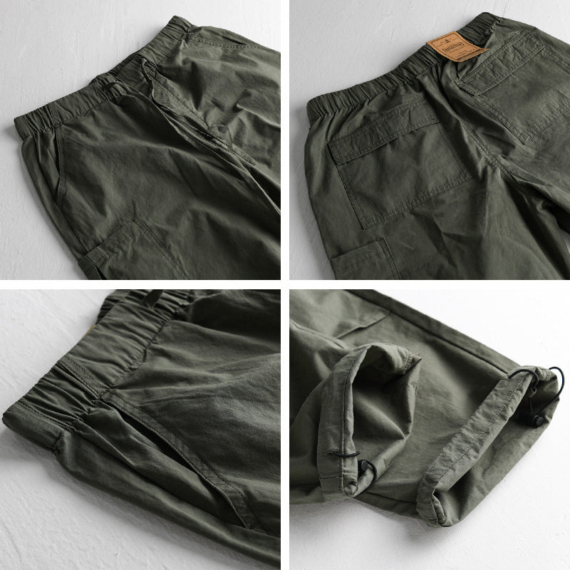 Herren Cargohose mit elastischem Bund, Kordelzug und aufgesetzten Beintaschen Shop Nory