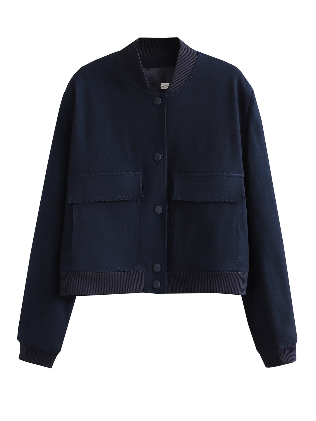 Damen Kurze Bomberjacke mit großen Pattentaschen und Rippbündchen Shop Nory