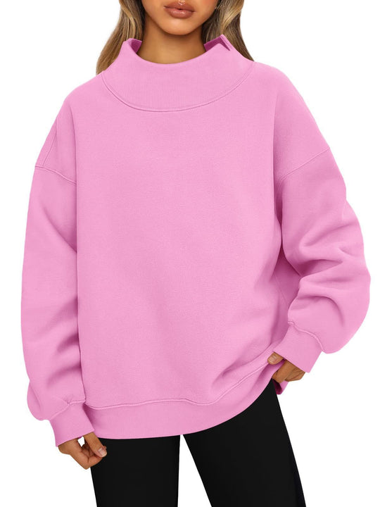 Damen Oversized-Sweatshirt mit hohem Stehkragen und überschnittener Schulter Shop Nory